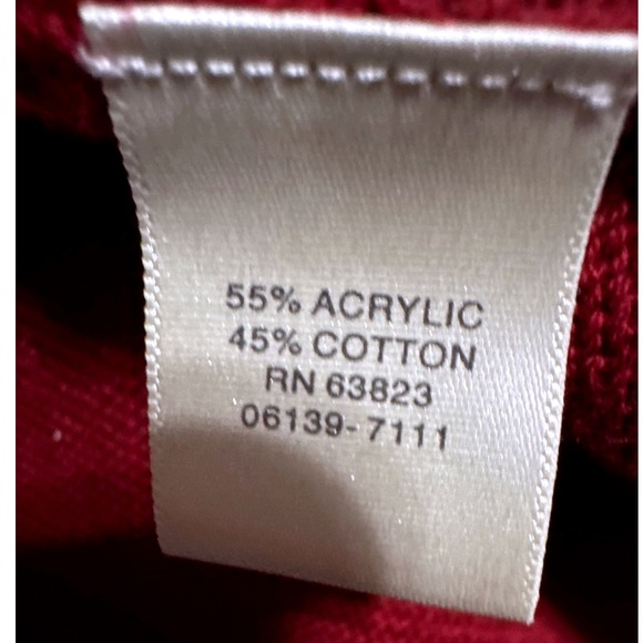 Christopher Banks Red Asymmetrical Cowl Neck Button Detail Sweater Women's Sz L - Picture 7 of 7